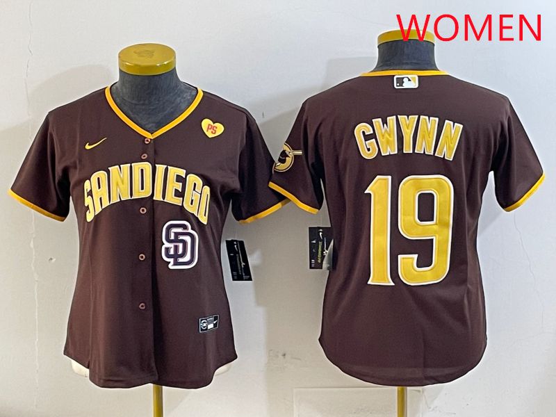 Women San Diego Padres #19 Gwynn Brown Game 2025 Nike MLB Jersey style 6